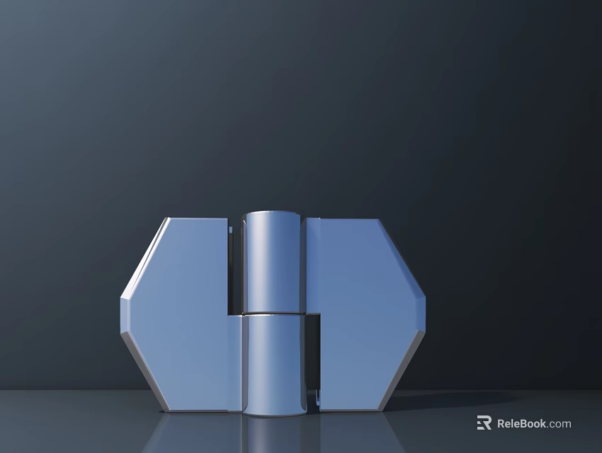 Modern Geometric Metal Structure With Symmetrical Panels And Cylindrical Connecting Part 3d model 