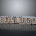 Traditional Multi story Residential Apartment Building With Multiple Balconies And Long Facade