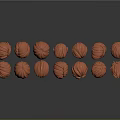 Multiple Character Head Models with Various Hairstyles in Orange Color 3d model