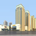 Modern Residential Buildings Complex With Well Planned Layout Green Spaces And Commercial Area