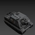 Vintage Military Tank With Metal Armor Tracks And Cannon Barrel