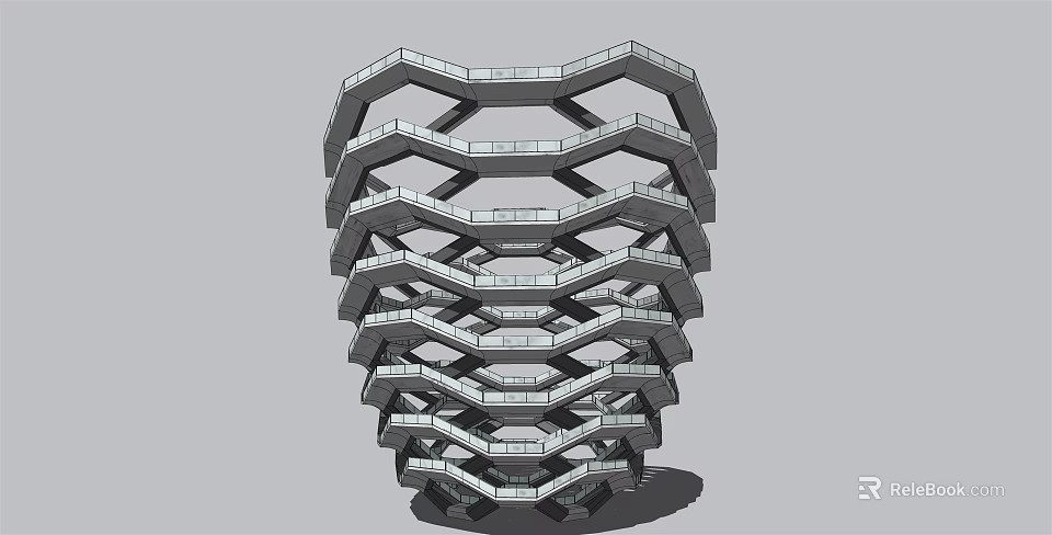 Modern Honeycomb Shaped Architectural Structure With Hexagonal Layers Stacked Design And Geometric Pattern 3d model 