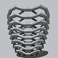 Modern Honeycomb Shaped Architectural Structure With Hexagonal Layers Stacked Design And Geometric Pattern 3d model