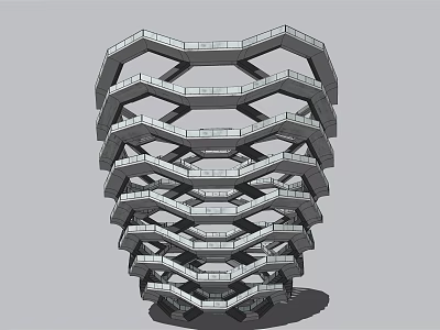 Modern Honeycomb Shaped Architectural Structure With Hexagonal Layers Stacked Design And Geometric Pattern 3d model