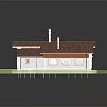 Traditional Wooden House Architectural Design With Red Tile Roof Chimneys Front Porch And Large Windows