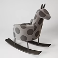 Gray Comfortable Leisure Rocking Chair with Black Polka Dots and Modern Design