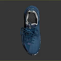 Blue Athletic Shoes With Mesh Upper Lace Up Design And White Soles