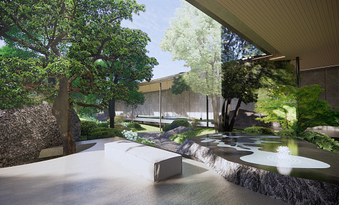 Modern Garden Landscape Community Landscape 3d model