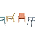 Modern Leisure Chairs In Blue Yellow Orange And Dark Blue Color Options