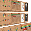Wooden Wall Decor Featuring Pegboard Hooks Colorful Elements And Functional Design 3d model