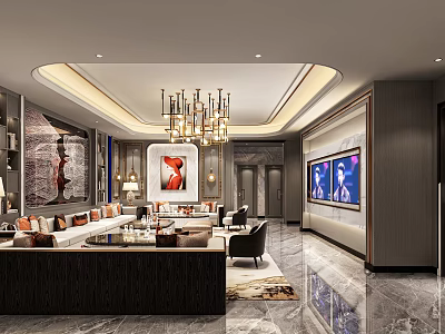 Modern Shower Sauna Interior Design With Marble Walls And Recessed Lighting 3d model