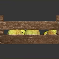Rustic Wooden Crate Filled With Fresh Yellow Fruits On Dark Surface