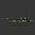 Main Battle Tank Green Camouflage Exterior With Long Barrel Antenna And Detailed 3D Rendering