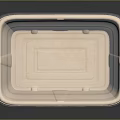 Eco Friendly Rectangular Food Container With White Lid And Brown Base