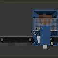 Blue Industrial Machinery With Conveyor Belt Metal Frame Motor And Wheels For Handling