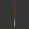 Red Slender Rod With Silver And Beige Base And Reflective Surface