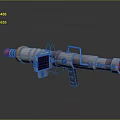 Futuristic Sci Fi Weapon With Metallic Body Red Glowing Tips And Solar Panel