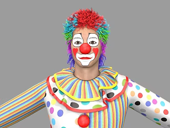 realistic clown modern realistic man male clown circus funny comedy 3d model