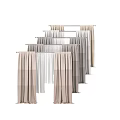 Stylish Curtains In Neutral Tones With Layered Design And Soft Fabric