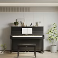 Artistic Workspace Displaying Various Musical Instruments And Art Supplies Collection