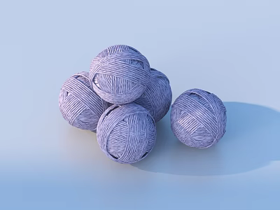 Soft Purple Yarn Balls For Knitting Crafts And Daily Household Use 3d model