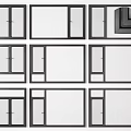 Various Window Frame Designs With Different Panel Configurations And Styles 3d model