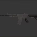 Black Tactical Assault Rifle Modern Military Weapon With Barrel And Magazine