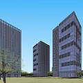 Modern factory planning 3d model