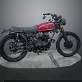 Vintage Motorcycle With Red Tank Black Seat And Classic Design Showcase