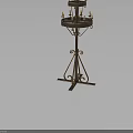 Classic Metal Candelabra With Intricate Stand Design And Multiple Candle Holders