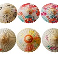 Chinese Style Chinese Style Oil Paper Umbrella Japanese Oil Paper Umbrella Set 3d model