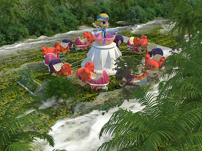 Modern amusement equipment amusement park 3d model