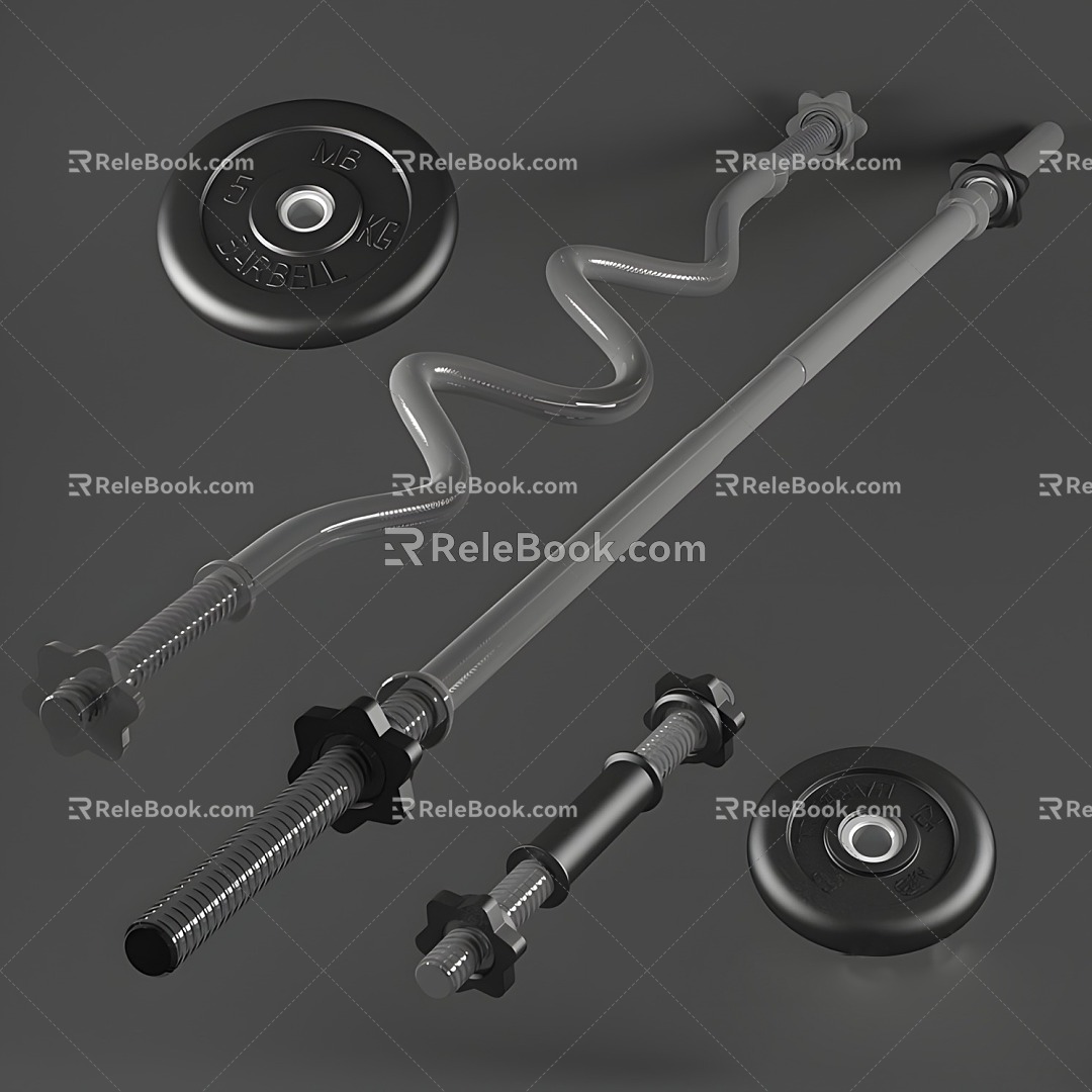 Dumbbell Barbell Fitness Equipment Weightlifting Barbell 3d model