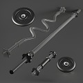 Dumbbell Barbell Fitness Equipment Weightlifting Barbell 3d model