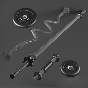 Dumbbell Barbell Fitness Equipment Weightlifting Barbell 3d model