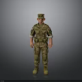 3D Rendered Military Soldier Figure In Camouflage Uniform With Cap And Boots