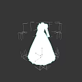 Elegant White Floor Length Long Sleeve Formal Dress With Classic Collar Design