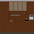 Middle Style Wine Cabinet Sideboard 3d model