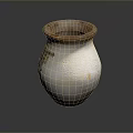 Handcrafted Ceramic Sculpture White Body With Brown Rim And Textured Surface