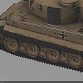Sand Colored Military Tank With Long Gun Barrel Heavy Tracks And Turret Armor