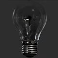 Transparent Glass Light Bulb with Filament and Screw Base on Dark Background