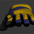 Blue And Yellow Work Gloves With Anti Slip Design For Safety And Comfort