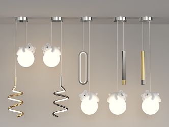 Simple Bedside Chandelier Bear Chandelier 3d model