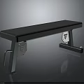 Fitness Bench With Black Padded Seat And Metal Frame Featuring F Logo Design