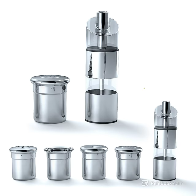 Stainless Steel Spice Jars For Kitchen 3d model 