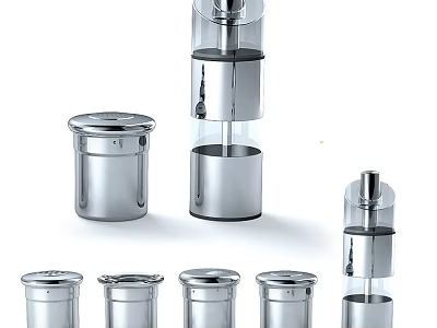Stainless Steel Spice Jars For Kitchen 3d model