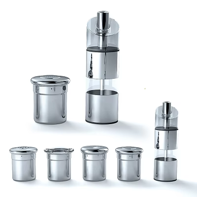 Stainless Steel Spice Jars For Kitchen 3d model