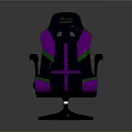 Purple and Green Gaming Office Chair with Swivel Base Breathable Backrest Headrest and Armrests