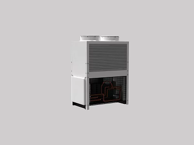 Industrial Cooling Equipment With Vertical Grille Panel And Internal Structure 3d model