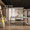 Modern Lobby Interior With Wooden Flooring Walls Circular Decor Green Plant And Bench